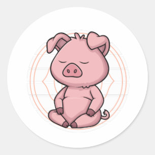 Adesivo Zen Yoga Mindthing Meditation Pig