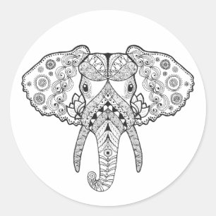 Adesivo Zentangle inspirou o elefante