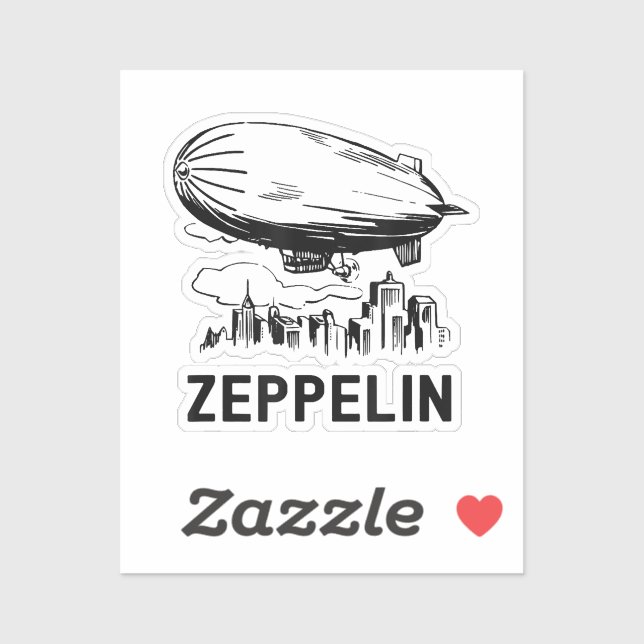 Adesivo Zeppelin Retro Vintage - Esboço de Dirigível (Folha)