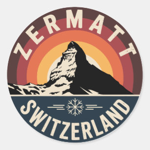 Adesivo Zermatt Suíça Alpes Suíços Retro