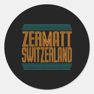 Adesivo Zermatt Suíça Esqui Alpino Retro Alpes Suíços