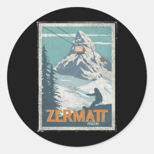 Adesivo Zermatt Suíça Esqui de Inverno Snowboard Esqui