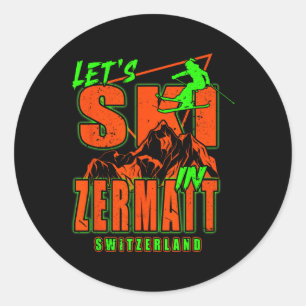 Adesivo Zermatt Vamos Esquiar Esqui Alpino Alpes Suíços Su