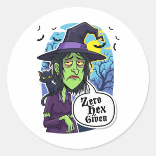Adesivo Zero Hex Dando Engraçada Bruxa de Halloween Teto