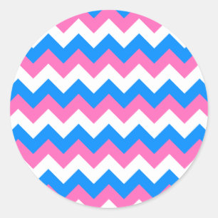 Adesivo Zigzag Branco e Azul Rosa