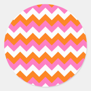 Adesivo Zigzag Branco e Laranja Rosa