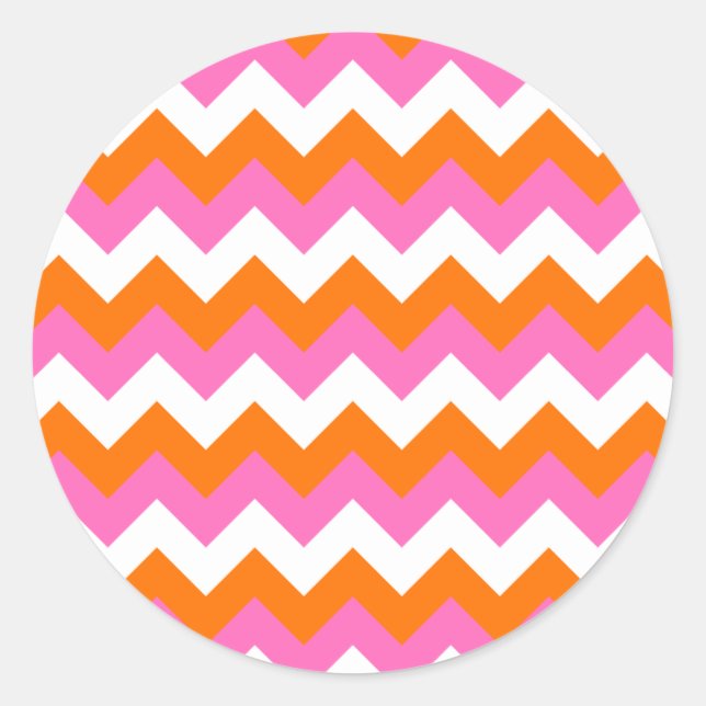 Adesivo Zigzag Branco e Laranja Rosa (Frente)
