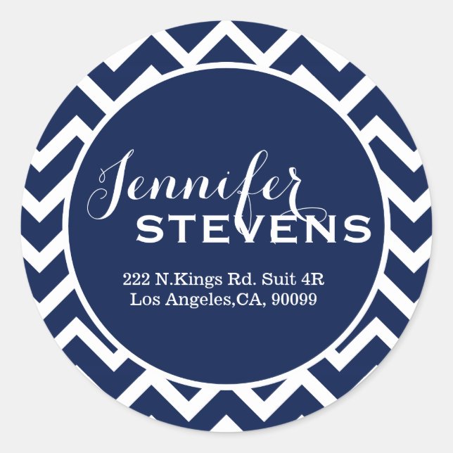 Adesivo Zigzag Chevron C Geométrico, Branco e Azul, Monogr (Frente)