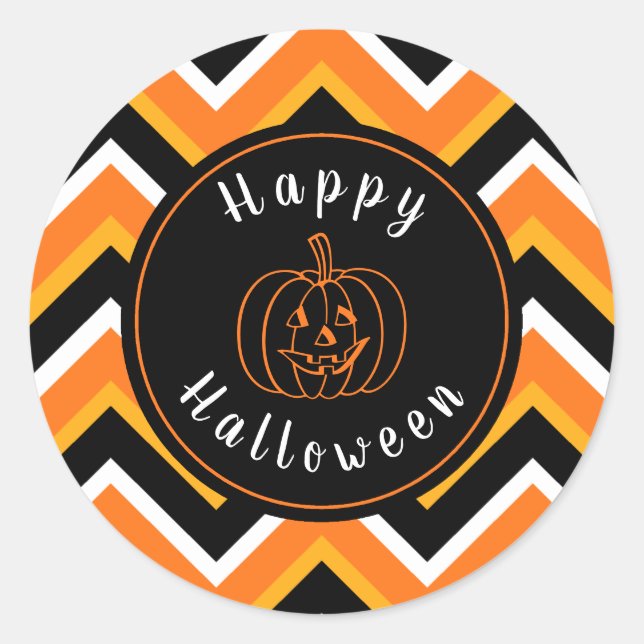 Adesivo Zigzags Brancos Pretos do Halloween (Frente)