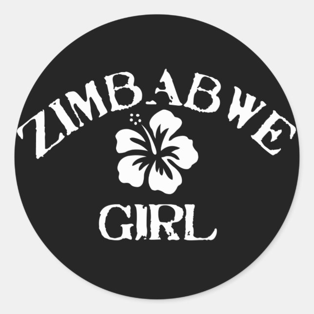 Adesivo Zimbábue - Garota Rosa (Frente)