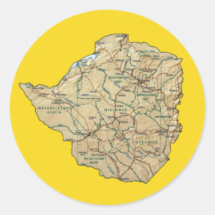 Adesivo Zimbábue Map Sticker