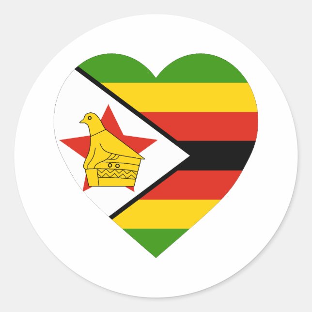 Adesivo Zimbabwe Flag Heart (Frente)