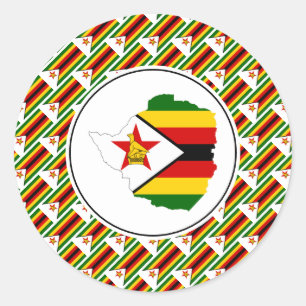 Adesivo ZIMBABWE FLAG Zimbábue Mapa Na moda Patriótico