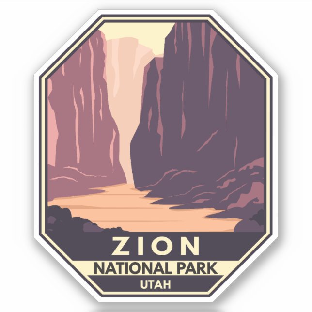 Adesivo Zion National Park O Retro dos estreitos (Frente)
