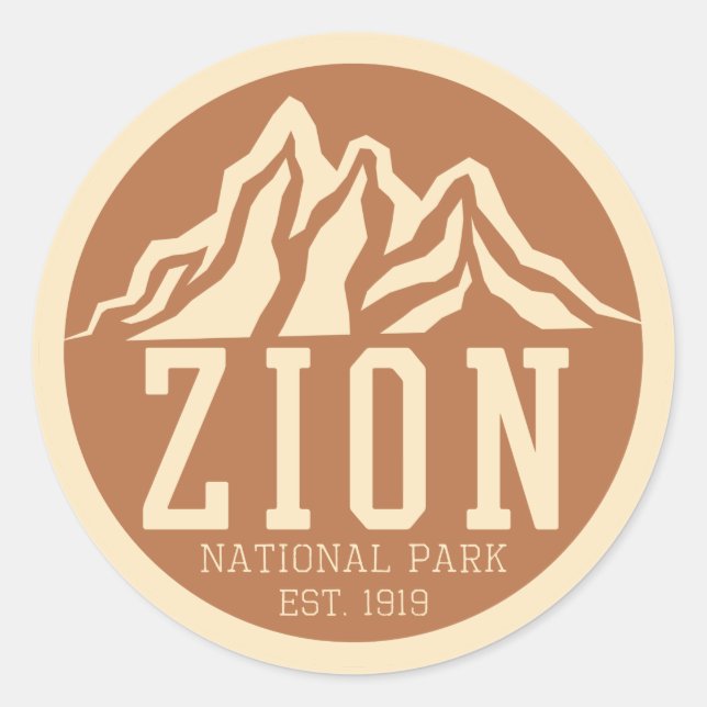 Adesivo Zion National Park Utah EUA Outdoor Retro (Frente)