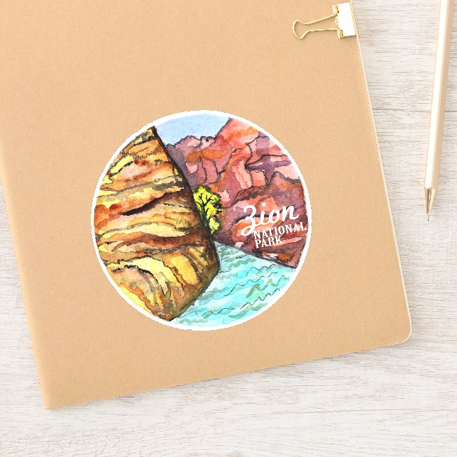 Adesivo Zion National Park Utah Watercolor (Notebook)