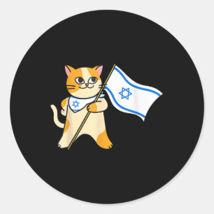 Adesivo Zionista Cat Israelita Flag Pro-israel Jewish