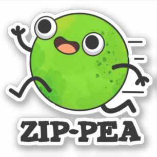 Adesivo Zip-pea Engraçado Zippy Pea Pun