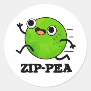 Adesivo Zip-pea Engraçado Zippy Pea Pun