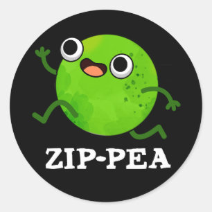 Adesivo Zip-pea Engraçado Zippy Pea Pun Dark BG