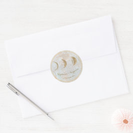 Adesivo Zodiac Moon Celestial Monograma Data Casamento