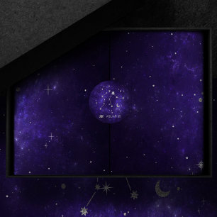 Adesivo Zodiac Purple Aquarius   Astrologia Horóscopo