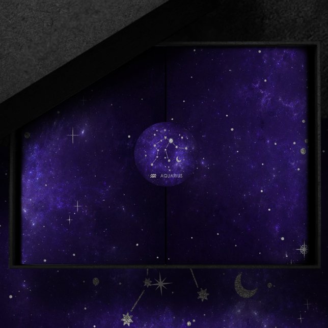 Adesivo Zodiac Purple Aquarius | Astrologia Horóscopo (Criador carregado)