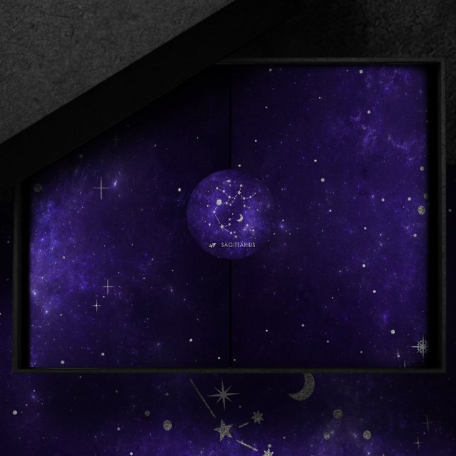 Adesivo Zodiac Roxo Sagittarius | Astrologia Horóscopo (Criador carregado)