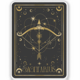 Adesivo Zodiac Sagittarial Astrologia Preta e Branco