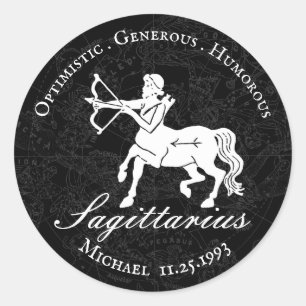 Adesivo Zodiac Sagittarius Astrologia Personalizada Vintag