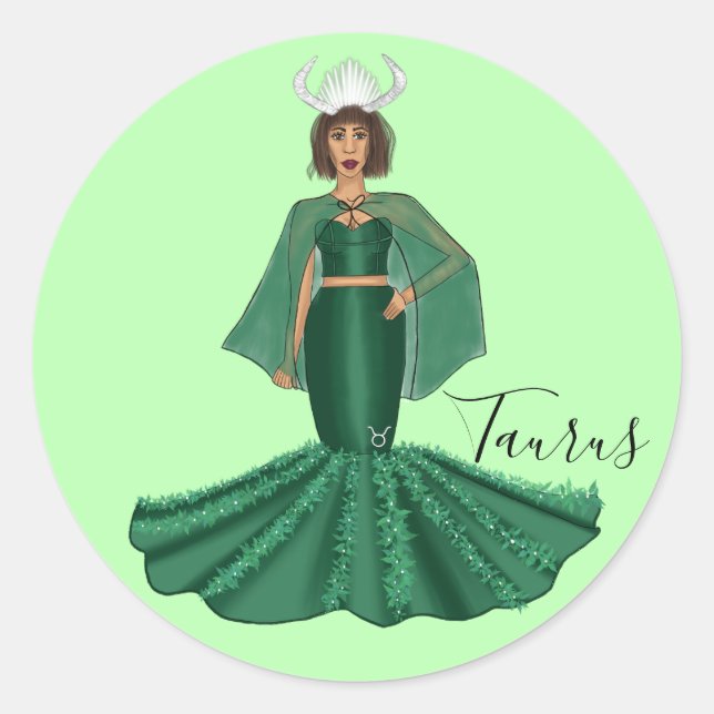 Adesivo Zodiac Taurus Goddese com Cornos (Frente)