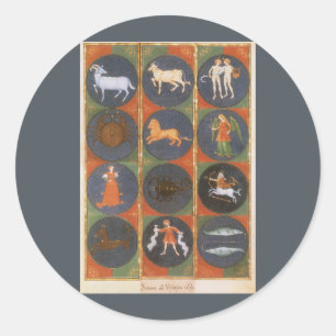 Adesivo Zodiacal Celestial Antigo, Carta Astrológica do Zo