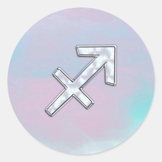 Adesivo Zodíaco Moderno Sagitário sobre a Mãe do Estilo Pé (Frente)