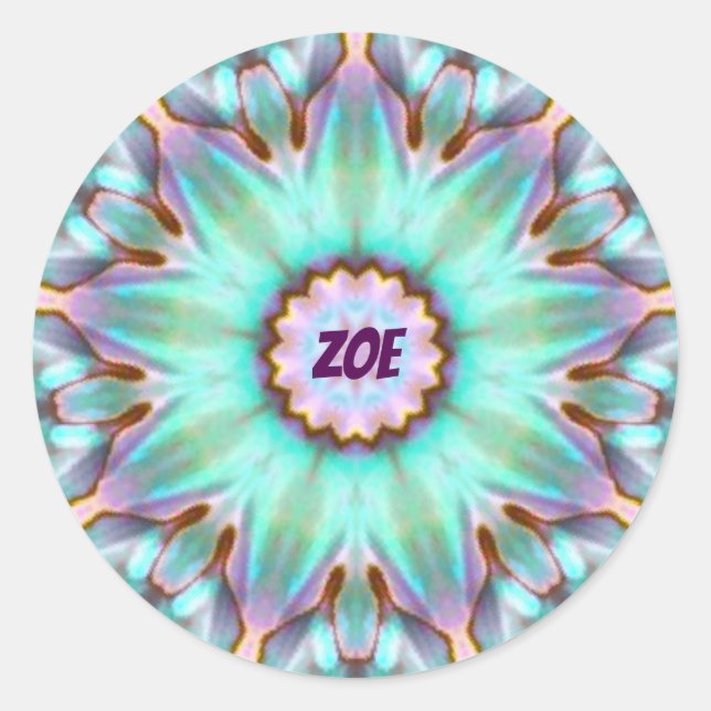 Adesivo ZOE ~ Personalizado Paua Shell Sticker Fractal ~ (Frente)