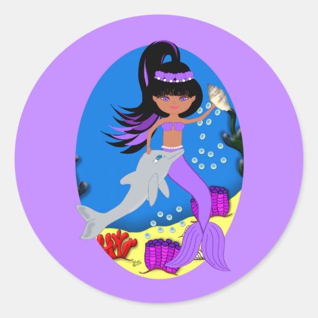 Adesivo Zola, Sereia Roxa e Pau de Golfinho (Frente)