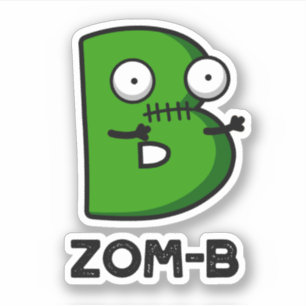 Adesivo Zom-b Zombie Zombie Cute Halloween Alphabet Pun St