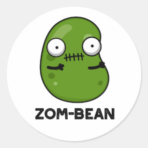 Adesivo Zom Bean Bean Pun, Zombie Cute Halloween