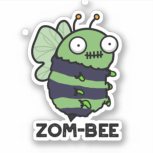 Adesivo Zom-Bee Bonito Vedão Zombie-Bee-Pun-Sticker