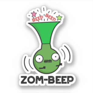 Adesivo Zom-beep Dia de as Bruxas engraçado Zombie Honker 