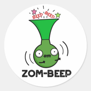 Adesivo Zom-beep Dia de as Bruxas engraçado Zombie Honker 