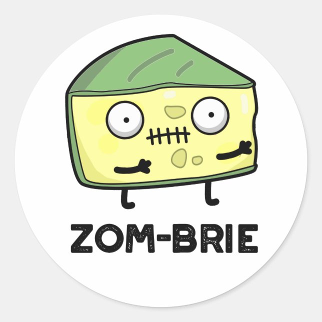 Adesivo Zom-brie Dia de as Bruxas engraçado Zombie Brie Ch (Frente)