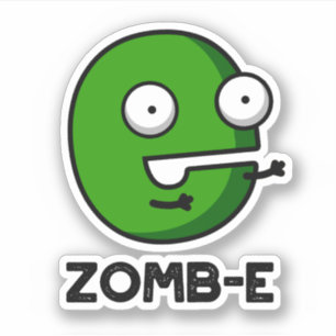 Adesivo Zom-E Zombie Zombie Cute Halloween Alphabet E Pun 
