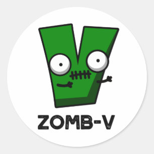 Adesivo Zom-V Cute Halloween Zombie Alphabet Pun