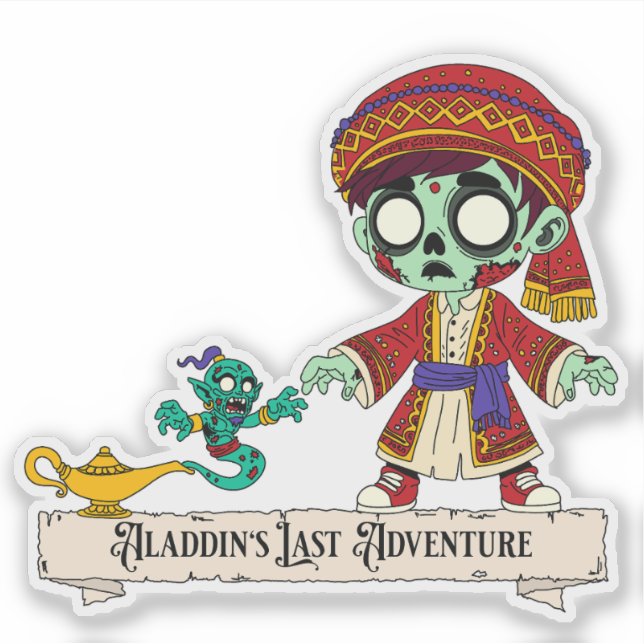 Adesivo Zombie Aladdin e Zombie Genie (Frente)