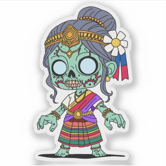 Adesivo Zombie cambojano bonito (Frente)