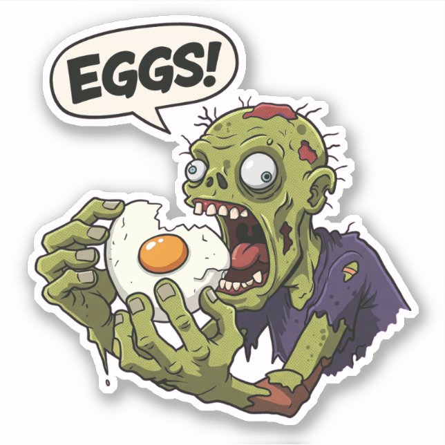 Adesivo Zombie comendo ovo (Frente)