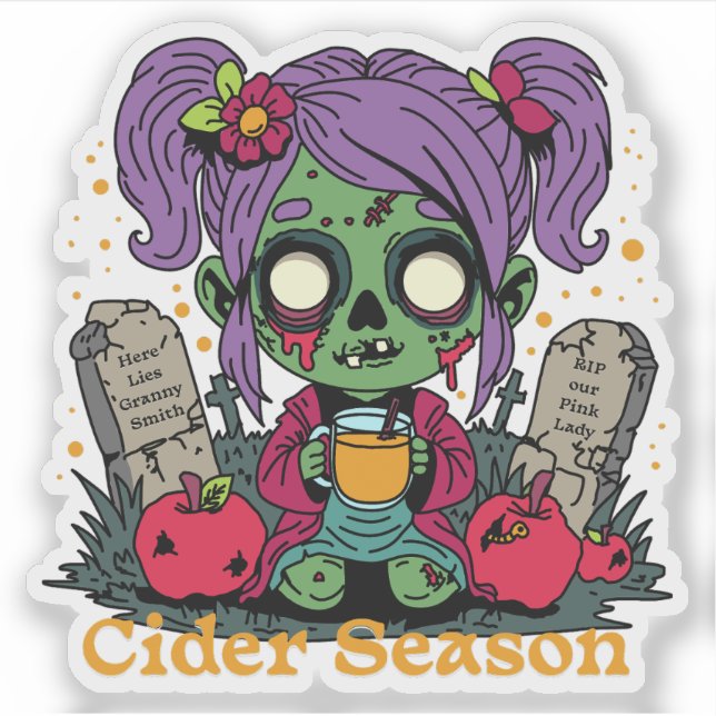Adesivo Zombie da Estação de Cider da Apple (Frente)