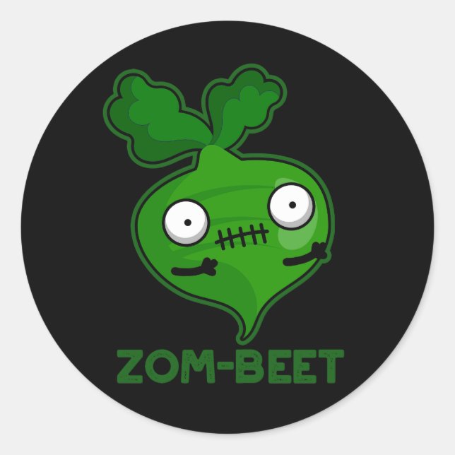 Adesivo Zombie Engraçado Zombie Beet Dark BG (Frente)