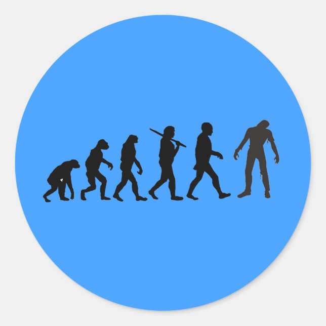 Adesivo Zombie Evolution T-shirt Design (Frente)