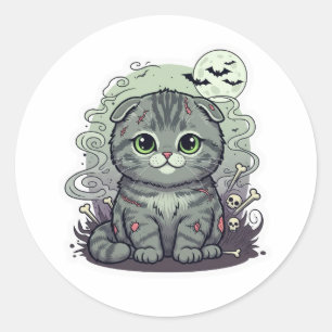 Adesivo Zombie Fold - Gato de Gato Bastante Escocês - Hall